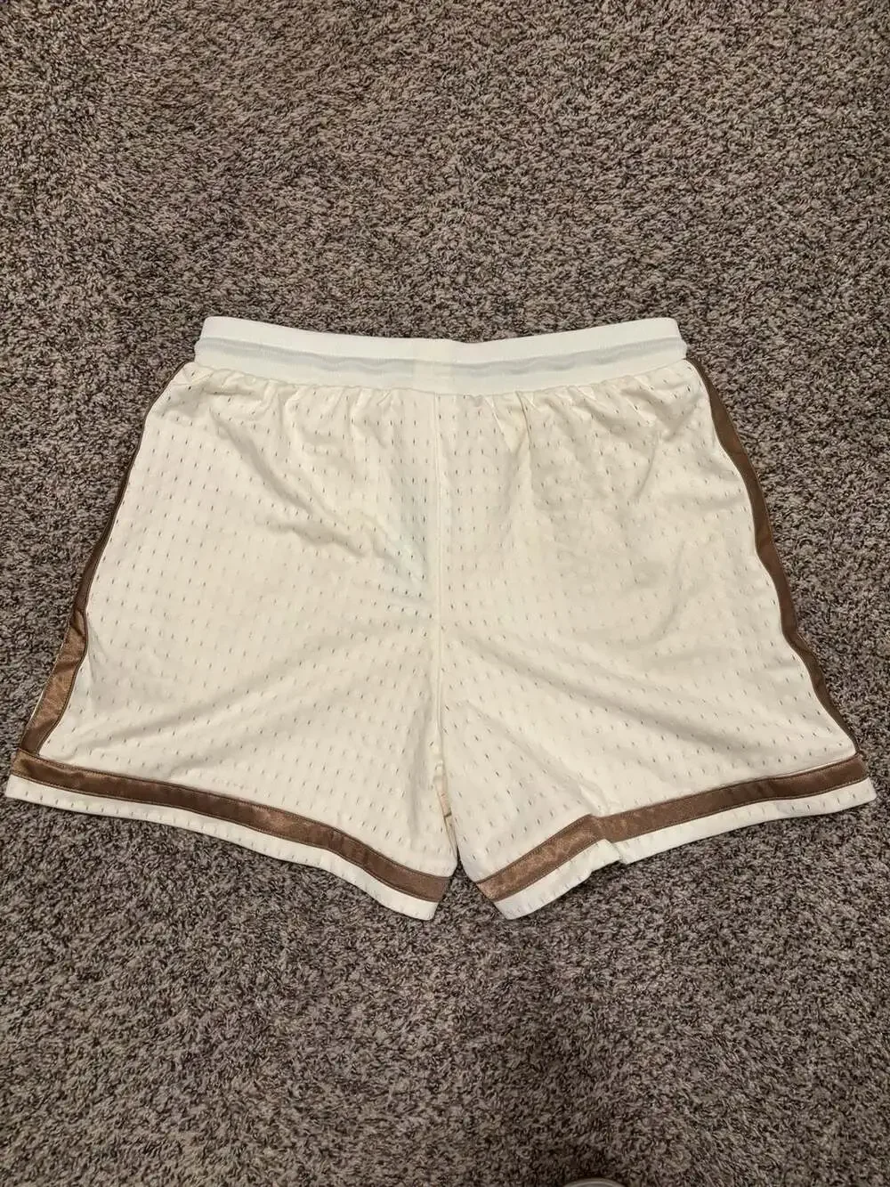 Adidas Originals Unisex Warp Knit Basketball Shorts in Ivory & brown